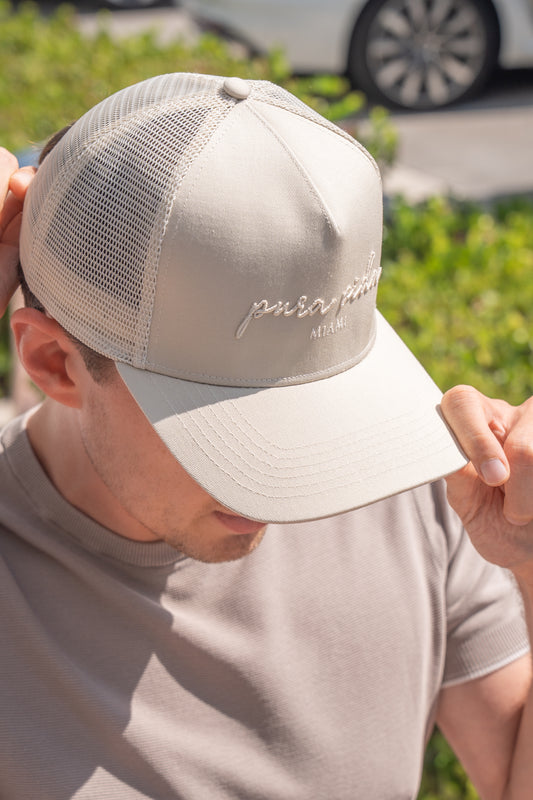 SAND TRUCKER HAT - SCRIPT