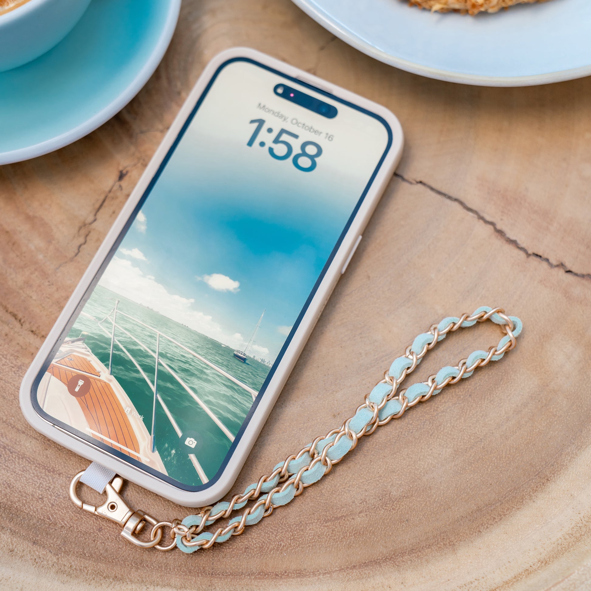 WRISTLET PHONE CHAIN Sky Blue WRISTLET PHONE CHAIN Sky Blue