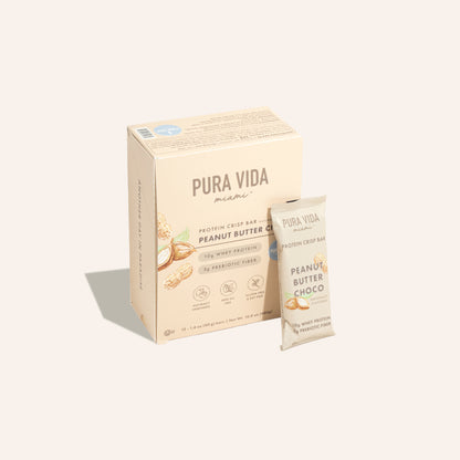 Pura Vida Miami Peanut Butter Chocolate Protein Crisp Bar 12 pack